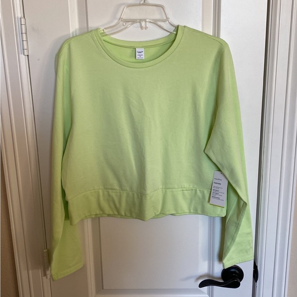 NWT Womens Old Navy Active Long Sleeve Crop Top Light Green size XL - Picture 6 of 8